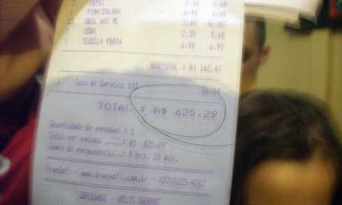 Valor da conta do bar Valor da conta do bar