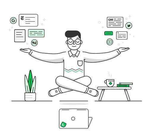 Homem meditando, imagem do Feedly